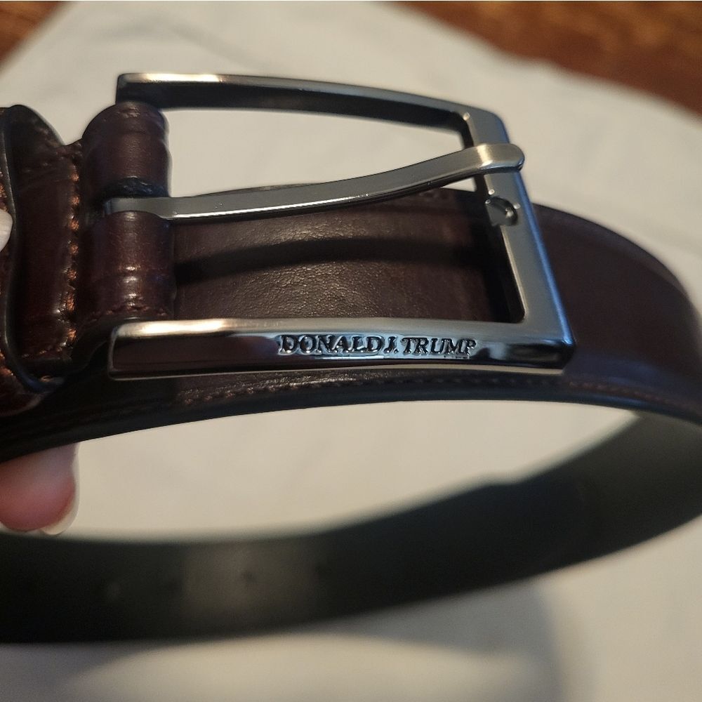 Donald J. Trump Bundle Brown 2 Genuine Leather Belts, Waist 36 - Picture 8 of 16